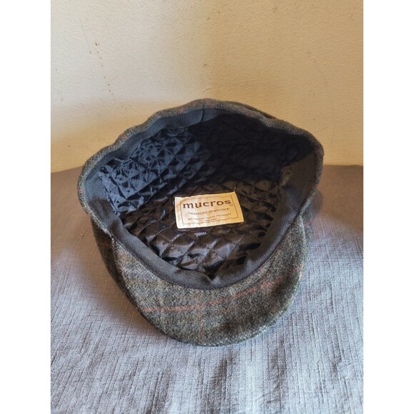 Mucros Weavers Killarney Ireland Wool Quilted Cap One Size Men's Plaid Hat - Picture 8 of 9